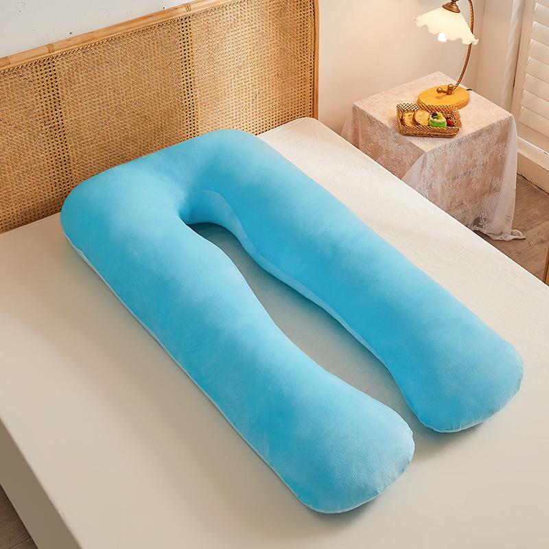 U-Shaped Cotton Pregnancy Pillow – Washable Side Sleeper Cushion for Safe Sleep