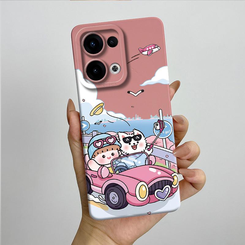 For OPPO Reno 13 CPH2689 Reno13 Phone Case Soft Silicone Funda Sweet Painted Fashion Cartoon Bumper Coque Printed Back Cover