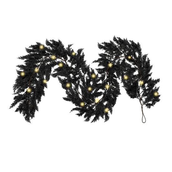 Decorative Vines for Mantelpiece Halloween Lighted Creepy Vine Garland with LED Lights, Black Faux Twig Mantle Artificial Branches Home Decor