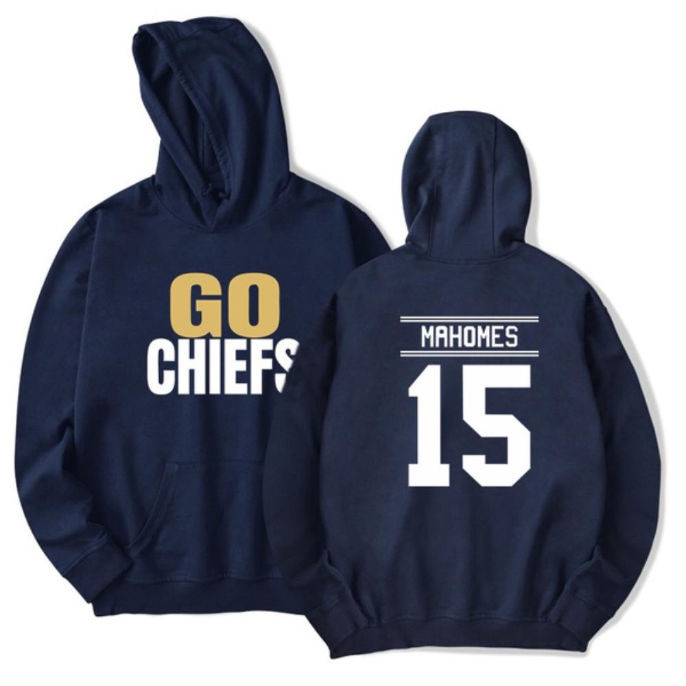 Men's Kansas City Hoodies GO CHIEFS Mahomes Name & Number Hoodies Sweatshirt Men Pullover