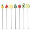 Silikonová hlava ovoce Nerezová míchací tyč Dlouhá rukojeť Koktejlové nápoje Míchací tyčinky Mixér Barové náčiní Muddler Barové doplňky