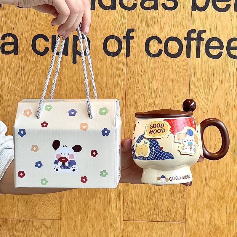 Cana Ceramică Drăguță Ursuleț Unt cu Capac Linguriță pentru Fete Cadou de Ziua de Naștere Suvenir Cană de Cafea pentru Micul Dejun