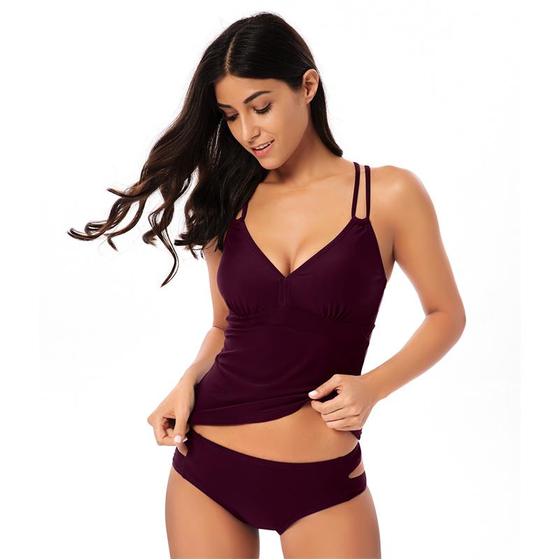 TUINANLE Tankini Damen Sommer Brustpolster Badeanzug Lady Zweiteilige Badeanzüge