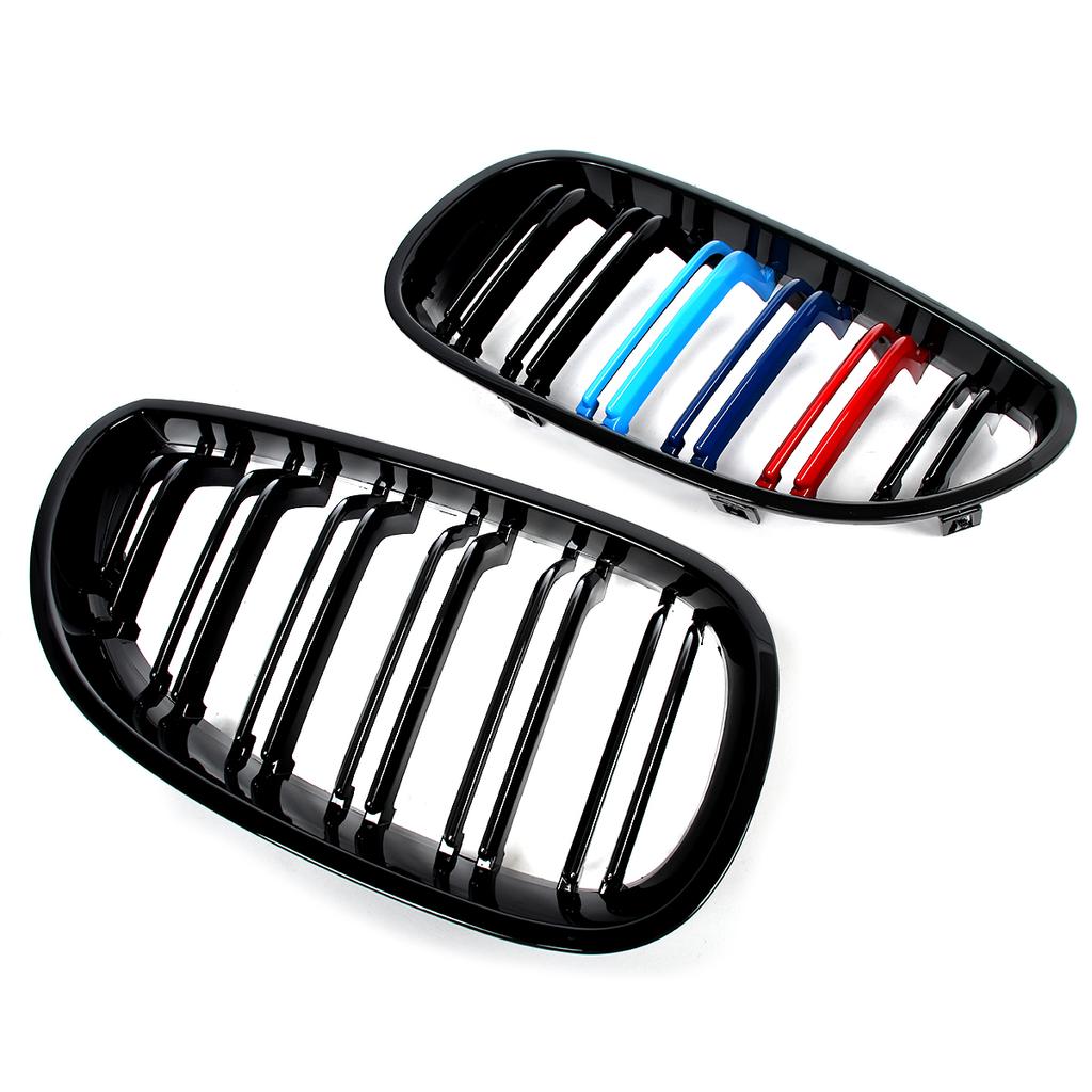 MAGICKIT Gloss Black M Color Front Kidney Grille Grill For 2003-10 BMW E60 E61 525i 535i RDMEV1