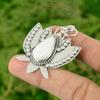Daughters Day Sale Scolecite Gemstone 925 Silver Lotus Wedding Pendant Jewelry