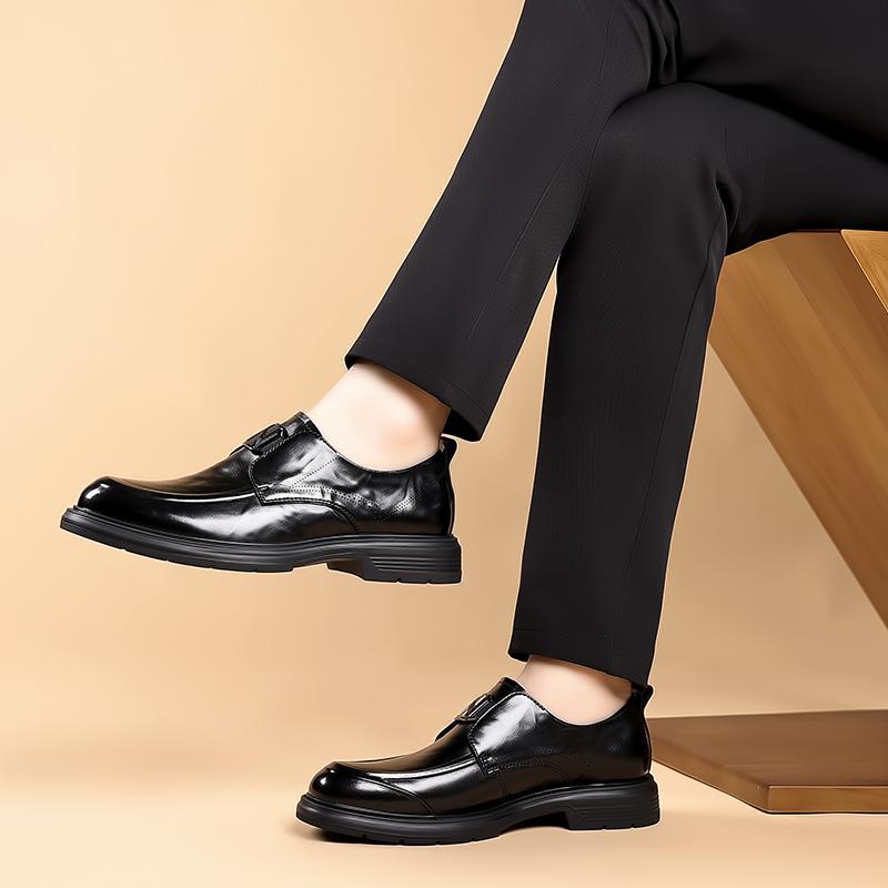 2025 New Men's Leather Dress Shoes Slip-On Comfortable Casual Shoes Breathable Men Driving Shoes All-match Handmade Men's Flats
