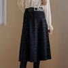 MAXZA Metallmix Tweed Strick Ausgestellter Langer Rock Zc11qs005on