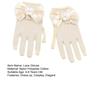 Lace Short Gloves for Little Girls 4-8 Years Tea Party Wedding Flower Gloves with Bow Kids Princess Dressing Gloves for First Communion Wedding Prom