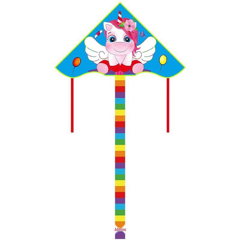 1m Cartoon Curved Edge Triangle Kite for Kids - Outdoor Flying Model