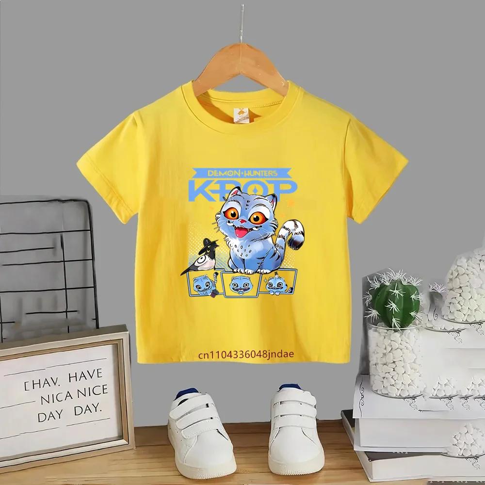 

Fashion Casual Kids T-shirt KPop Demon Hunters Cotton Tshirt Clothes Cool Girls Tee Top Funny Gift for Fans 160