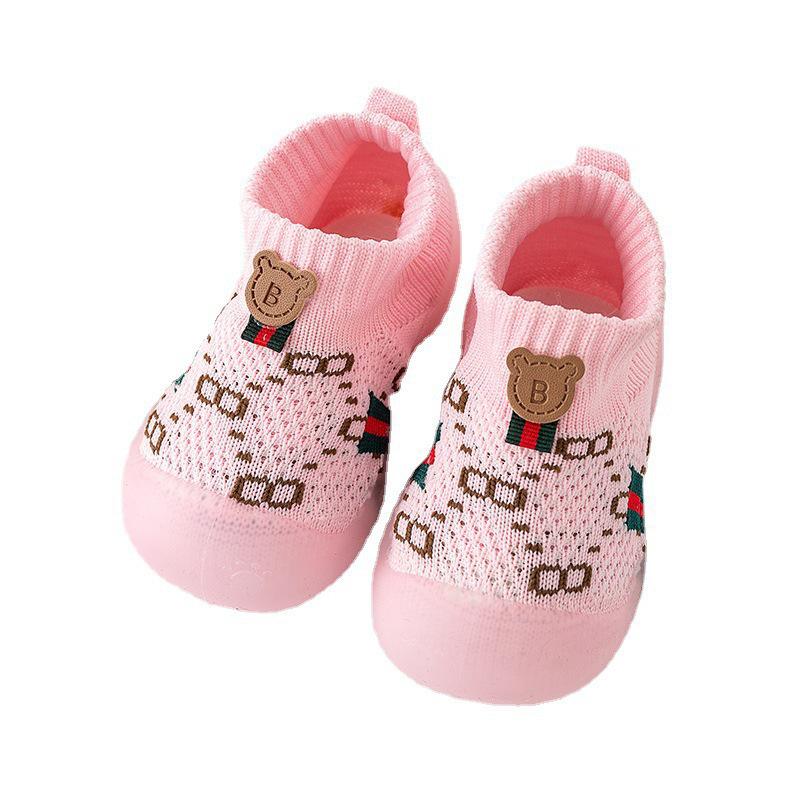 Soft Sole Mesh Baby Walking Shoes for 0-2 Years, Breathable Flyknit, Spring/Autumn