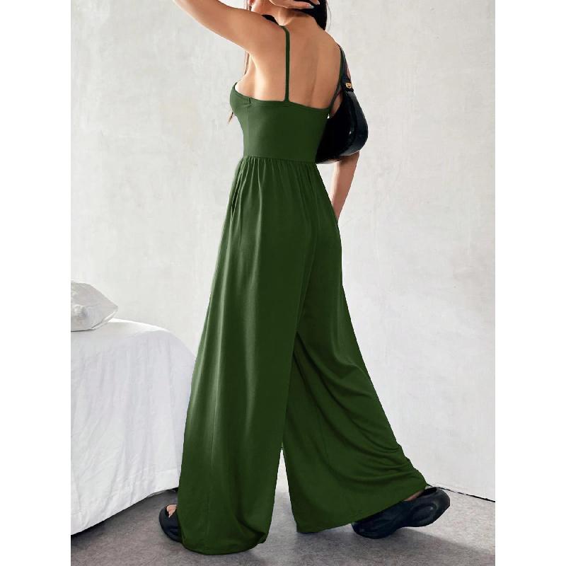 Women's Clothing 2026 Spring/Summer New Sexy Casual Style Camisole Wide-Leg Jumpsuit