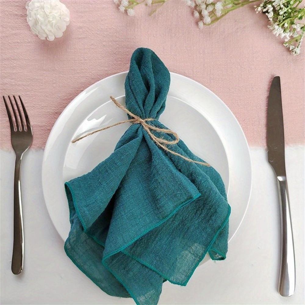 2PCS Soft Cotton Cloth Napkins 42*42 cm Gauze Napkins Tea Towel Bamboo Knot Napkins  Restaurant
