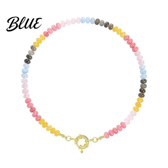 Exquisite Design Necklace Stone Beads Colorful Beaded Choker Boho Summer