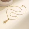 QIKU  Hand Shape Pendant Necklace Heart Zircon Enamel Adjustable Bohemian Jewelry for Women