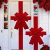 40x50CM Weihnachtliches Rot Schleife zum Aufhängen Tür Große Schleife Bandbänder für Hochzeit Neujahrsparty Haustür Fenster Dekoration Zubehör