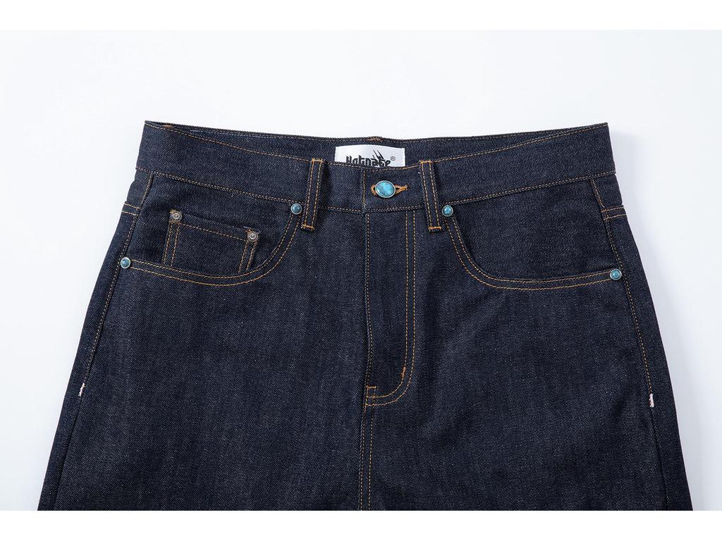 2026 Unisex American Denim Workwear Set: Sapphire Jacket & Loose Straight-Leg Pants