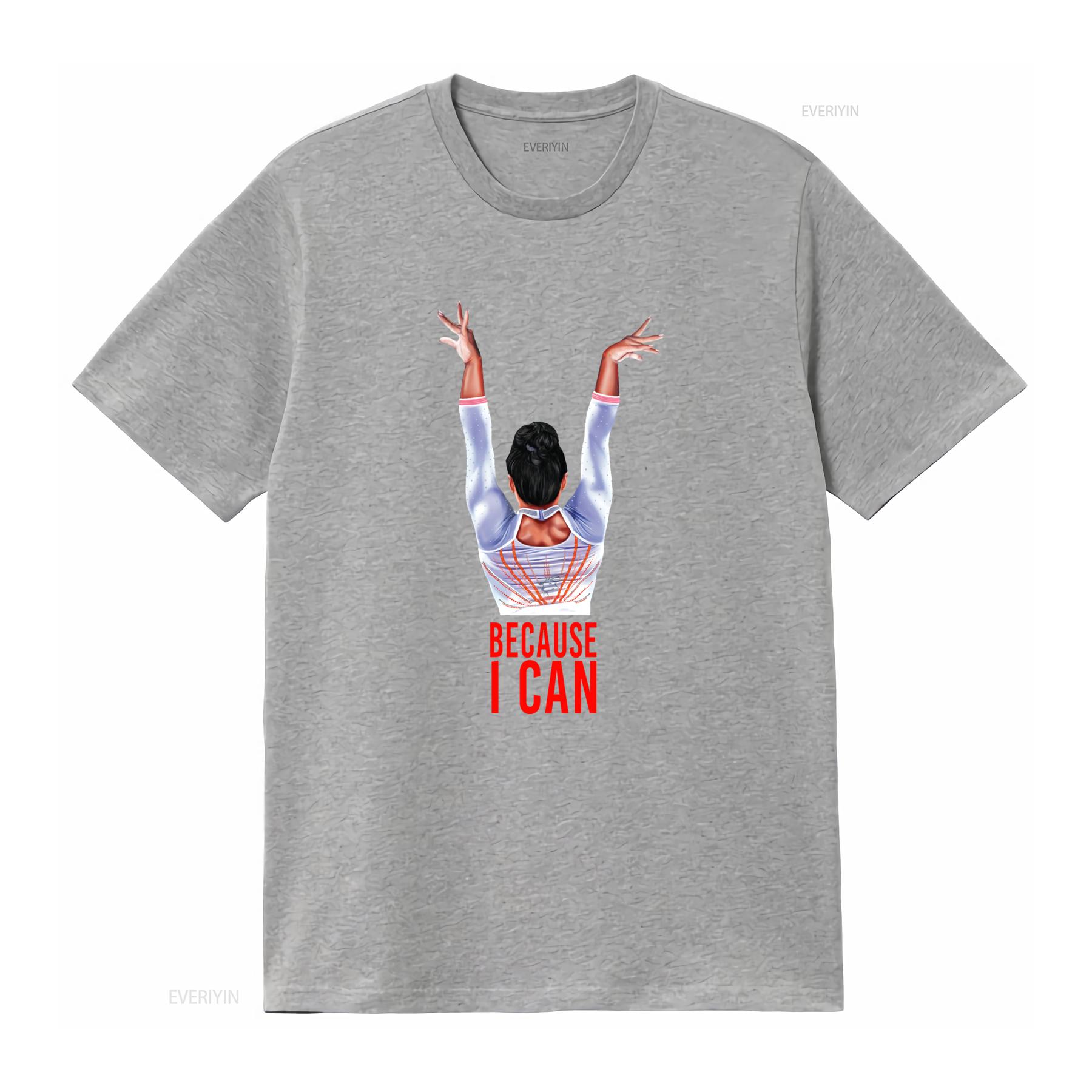 Simone Biles Gymnastics Inspirational Because I Can Hot Trending T shirt for Women vintage Washed Unisex fashion Stretched S