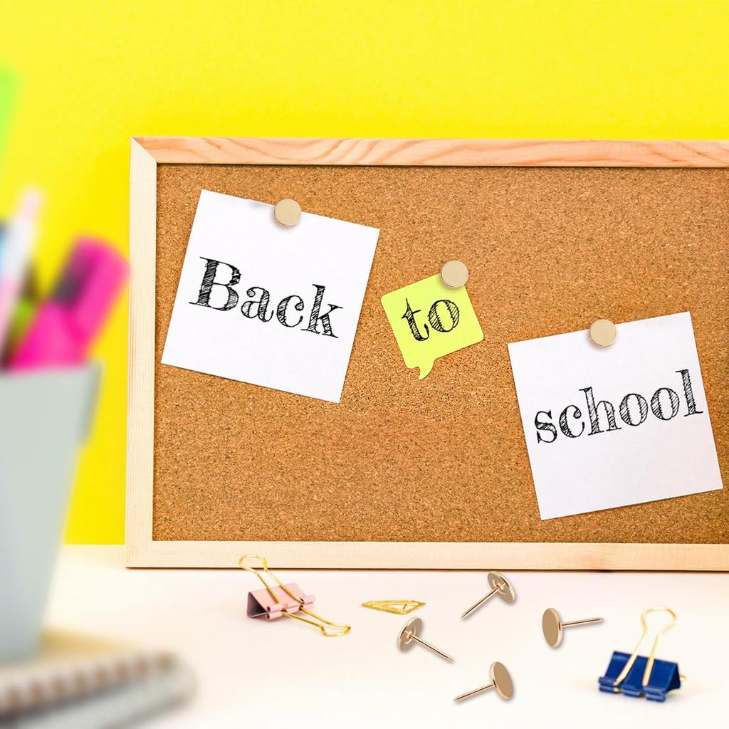 100pcs Heavy Duty Thumb Tacks, Alloy Flat Head Push P Upholstery Pushp Decorative Nails for Wood Fabric Upholstery Cork Bulletin Board Home Office