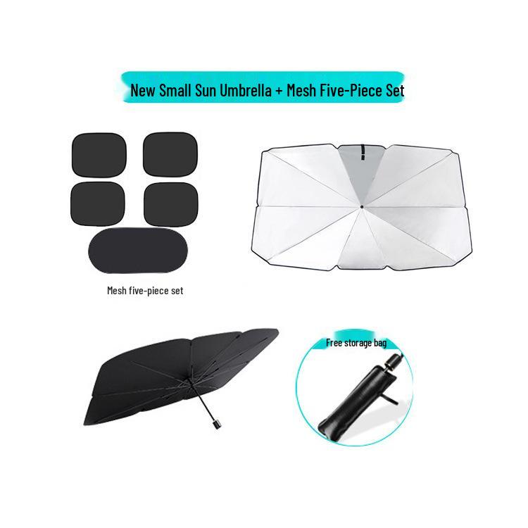 Multifunctional Silver-Coated Car Sunshade Umbrella for Windshield
