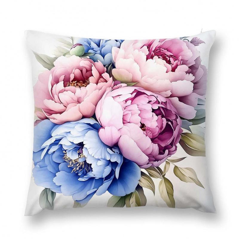 New Flower And Bird Pillow Cover Fresh Home Living Room Sofa Bed And Breakfast Bay Window Cushion Cover Premium