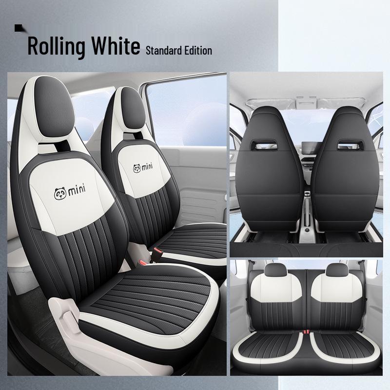 Panda Mini Cartoon Leather Car Seat Cover - Full Surround, Fits 23 Models, Cute Design