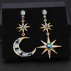 Drop Earrings Sun Moon Earrings Long Dangle Earrings Alloy Material Asymmetric Earrings Party Jewelry for Women Jewelry