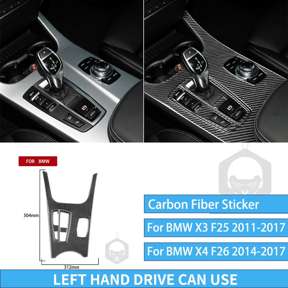 For BMW X3 F25 2011-2017 For X4 F26 2014-2017 Accessories Interior Dashboard Gear Outlet Full Set Kit Carbon Fiber Cover Sticker