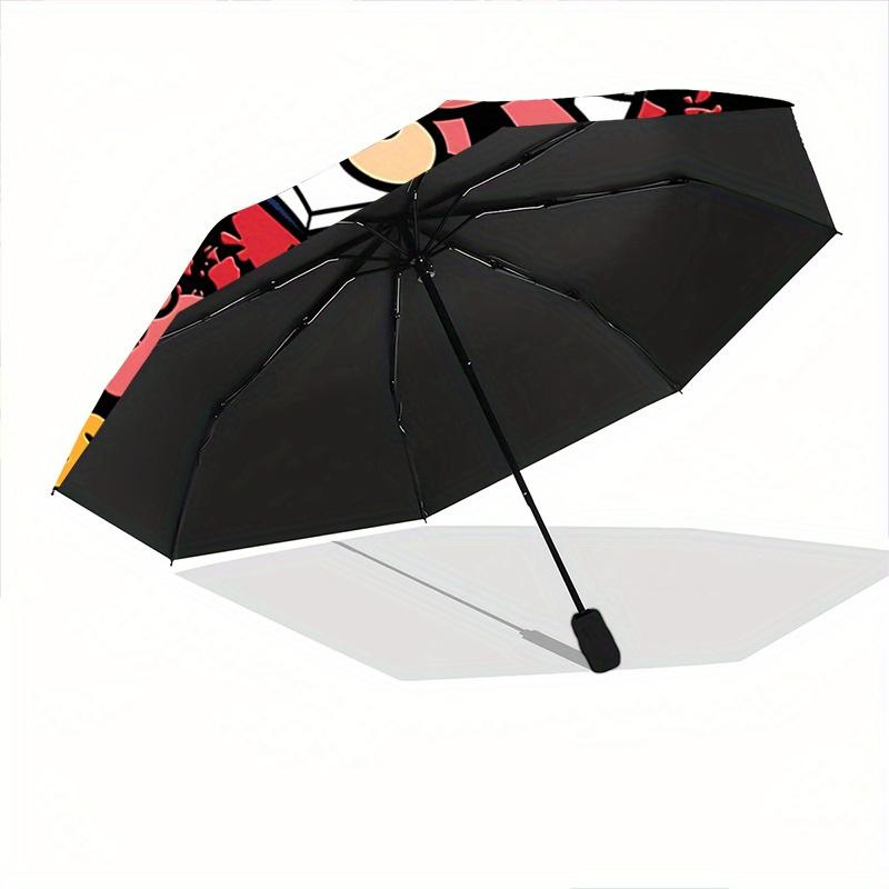 1pc Powerpuff Girls Blossom Automatic Folding Umbrella - Portable 3-Fold Design, 8-Rib Iron Frame Outdoor Umbrella, Ideal Gift for Fans, Traveler