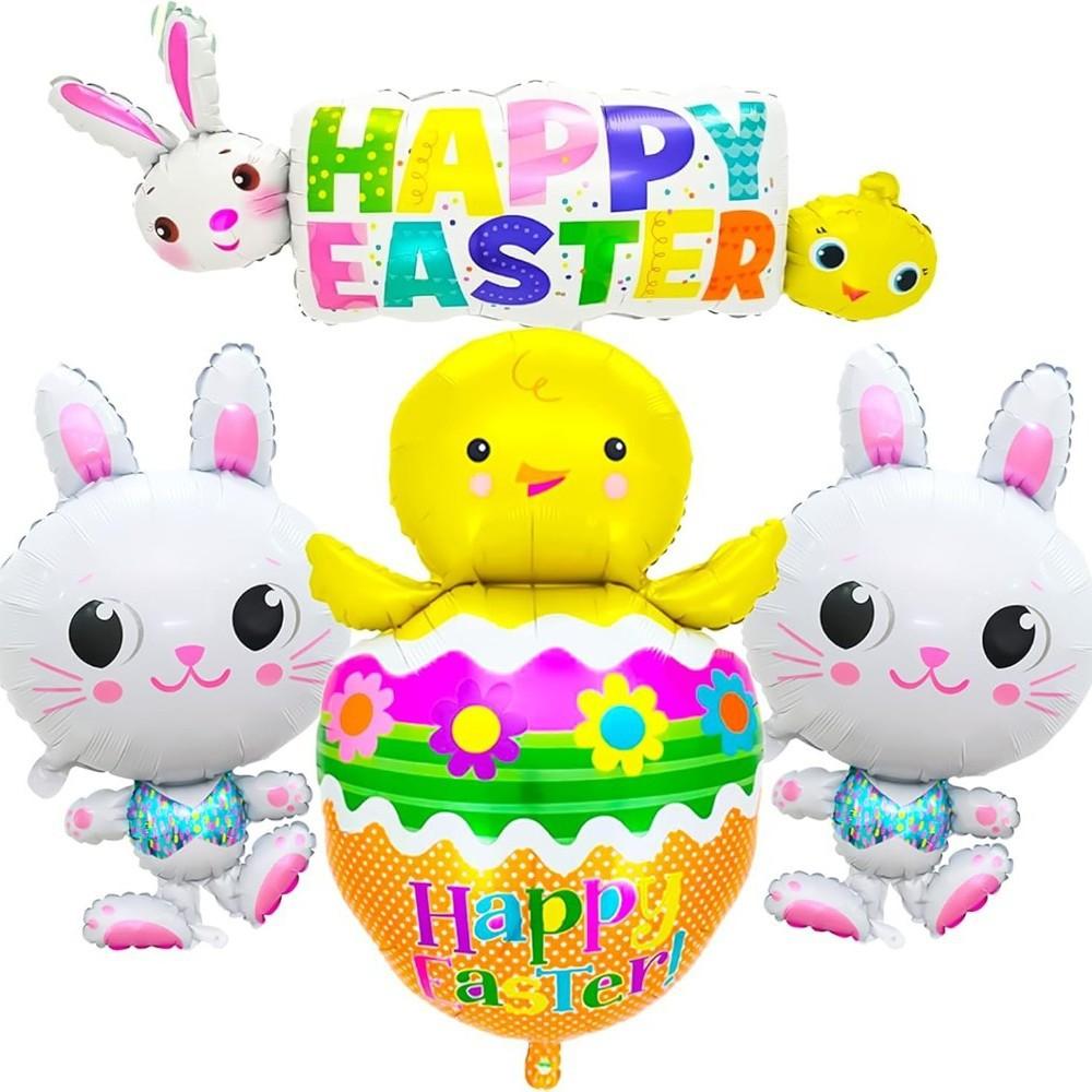 Easter Aluminum Film Balloon Rabbit Chicken Cartoon Modeling Children'S Birthday Party Decoration Aluminum Foil Balloon