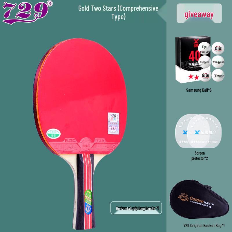 Friendship 729 Table Tennis Racket Set: 3-Star and 4-Star Professional Grade, Includes Two Rackets for Children and Students.