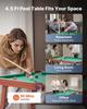 Folding Pool Table, 140cm Portable Billiards Tables, Foldable Space-Saving Entertainment Game Set Includes Ball, Cue, Rack, Chalk, Brush, Brown with