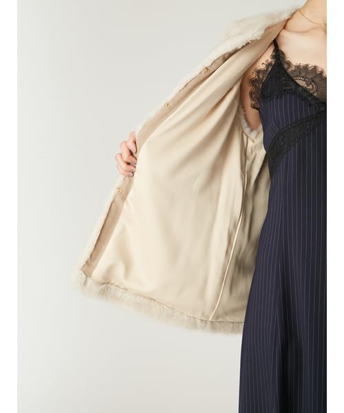 FRAY Fur Gilet Belt Set FWFJ254104 IVR I.D. Women's