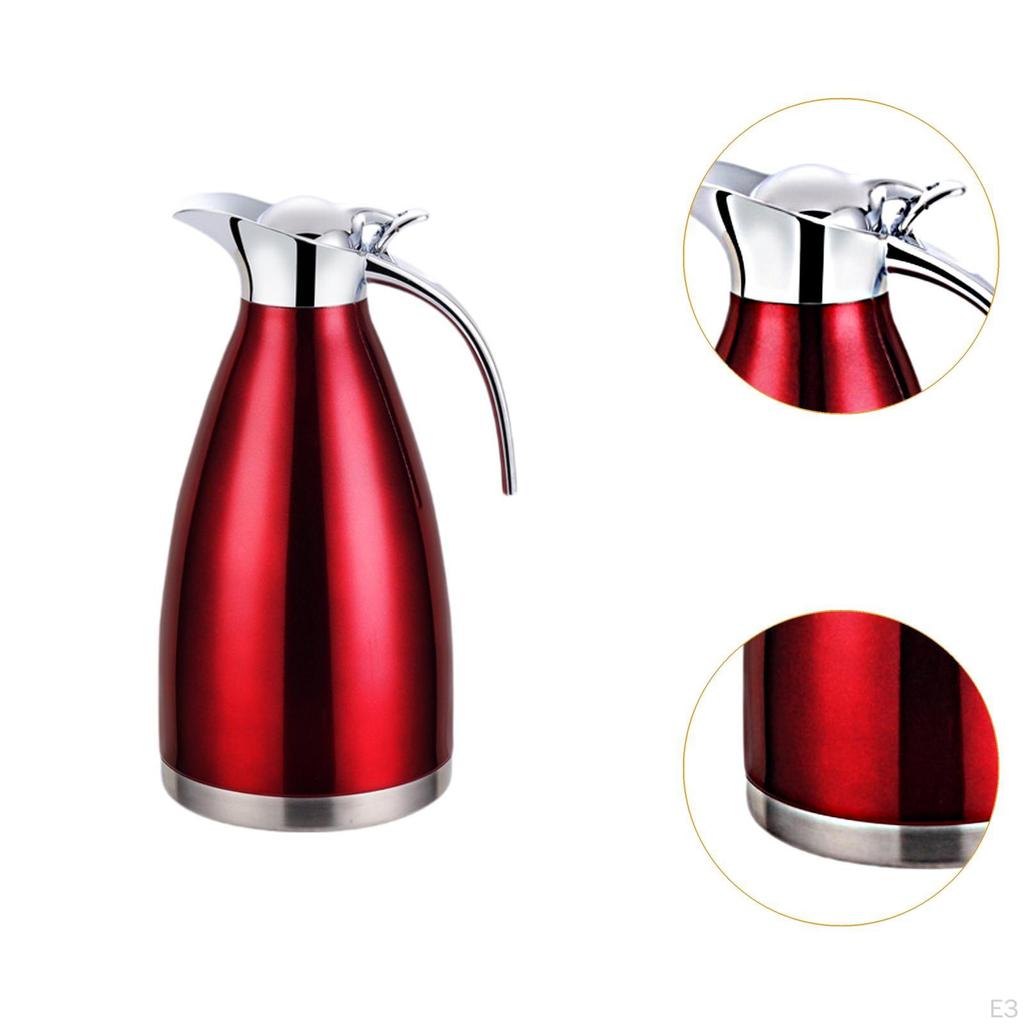 Stainless Steel Pitcher Cold Beverage with Lid Reusable Teapot Jug Tea Dispenser for