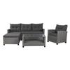 Sofa - Unspecified - 4-seater Set - Synthetic Polyester - Rattan - Contemporary