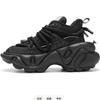 Platform sports casual shoes, female dad shoes heightened mesh running shoes, men's shoes, couple shoes, black, inner heightened
