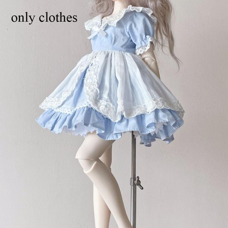 1/4 Doll's Clothes Suit for 45cm Bjd Doll Headwear + Skirt + Skirt Support Dress Up Toys Play House Doll Accessories, No Doll