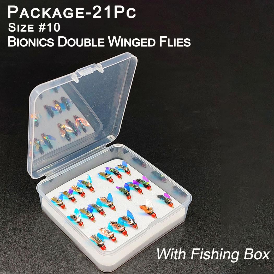

21 шт./коробка Мушки для нахлыста Искусственные мокрые мушки Наживка-нимфа для ловли рыбы, такой как форель/окунь/окунь/карп и т. д. в пресной воде 21Pcs/Box