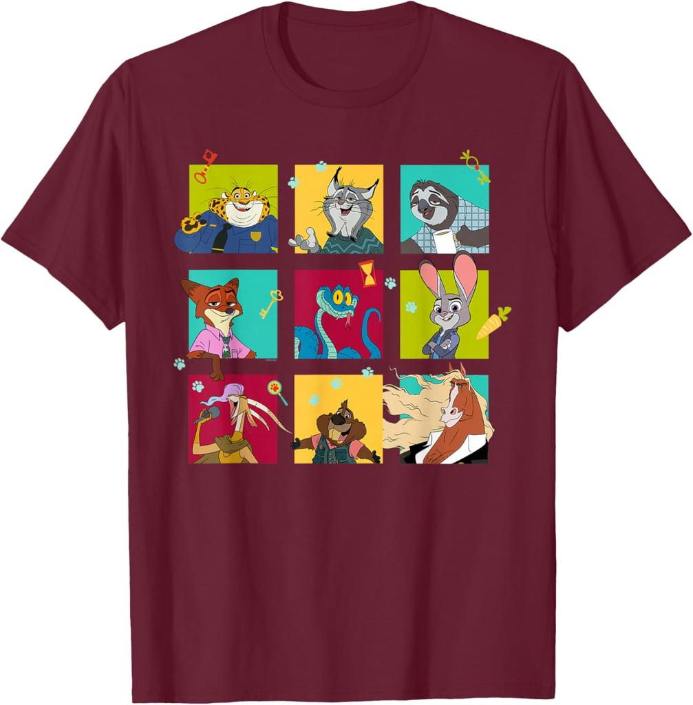 Zootopia 2 Illustrated Characters Grid T-Shirt Unisex