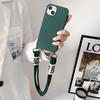 Imitation Liquid Three-strand Lanyard Mobile Phone Case for Iphone15 Crossbody Case Apple 13 Portable Rope Silicone Protective Case