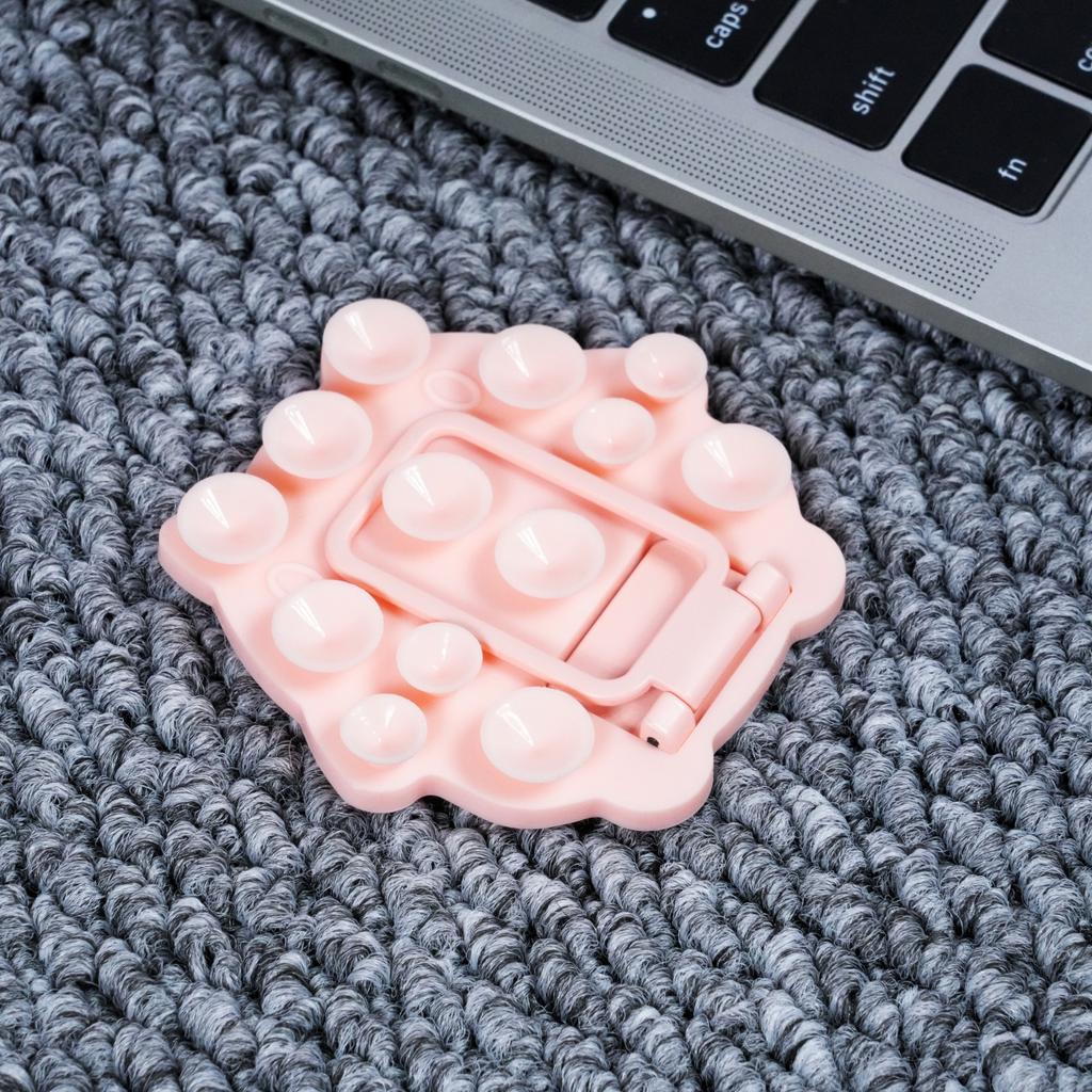 Hexagonal silicone suction cup mobile phone holder, lazy artifact, portable magnetic suction multi-function universal folding desktop holder
