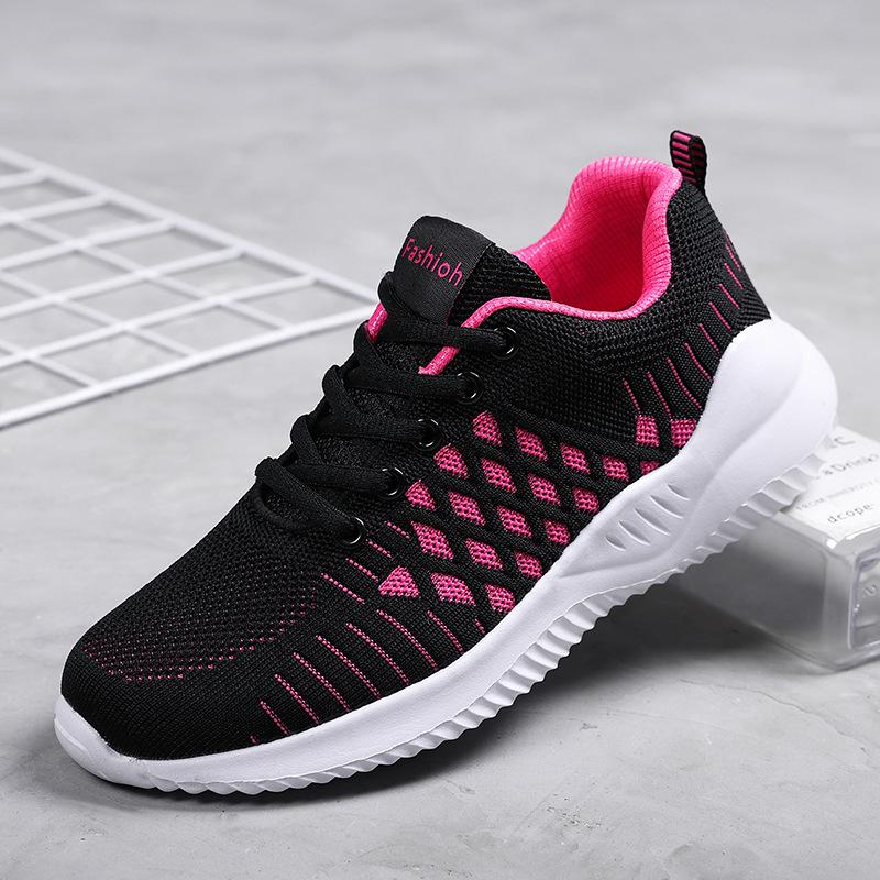 Sneakers Women's Running Shoes Women's Mesh Black Shoes Spring Flat Bottom Lightweight Soft Bottom Casual Shoes Breathable