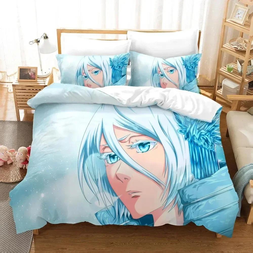 Anime Bleach Toushirou Ichigo Bedding Set Duvet Cover Sheet Printed Bed Set Pillowcase Full Queen King Size Comforter Bedroom