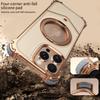 For iPhone 16 Pro Max Case PU Covered Metal Boardless Phone Back Cover with Kickstand