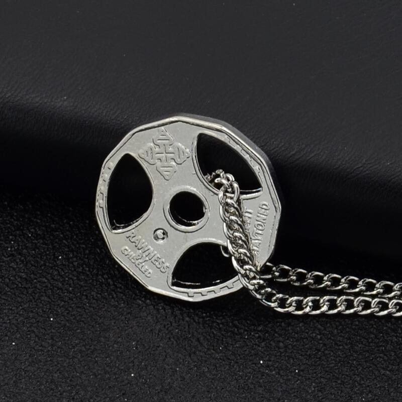 

Men s Trendy Barbell Pendant Necklace - European/American Fitness Jewelry K963