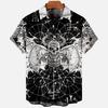 Demonic Horror 3D Printed Hawaiian Shirt Men's Loose Breathable Summer Short Sleeve