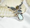 Larimar & Topaz Necklace: 925 Sterling Silver Chain