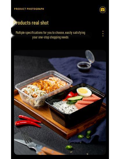 Rectangular 750/1000ml Disposable Transparent Plastic Takeout Meal Box