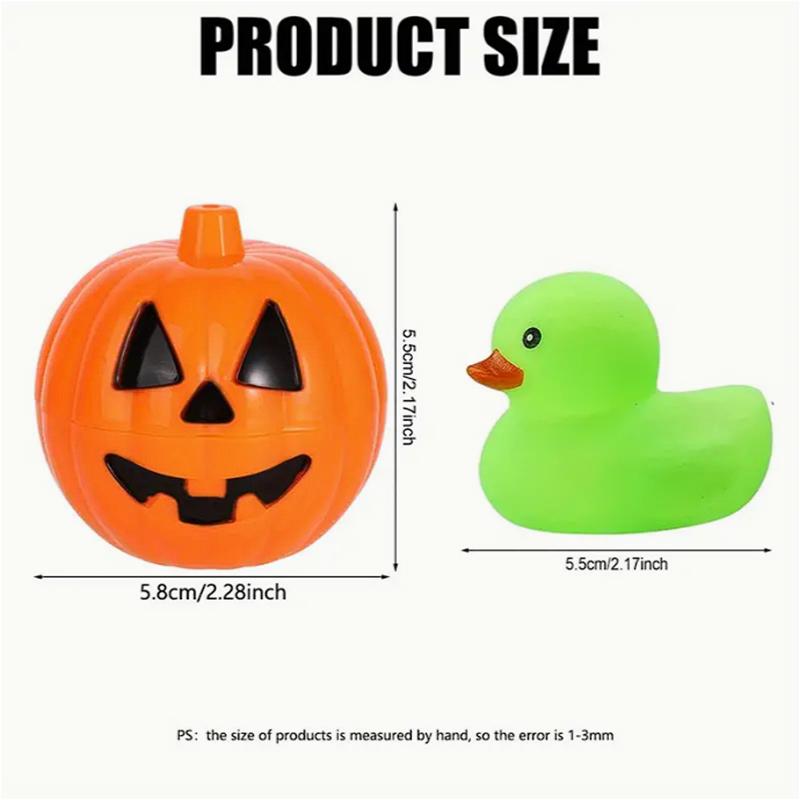 12/24 Set Halloween Rubberen Eendjes, Met Pompoen Doos Halloween Feest Bedankjes Halloween Mand Vulling, Cadeau Uitwisseling