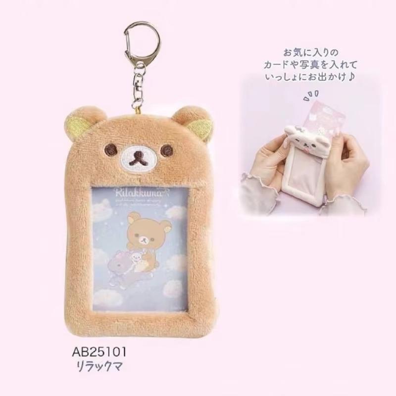 Rilakkuma Card Holder Photo Protective Case Cartoon Anime Derivative Peripherals Keychain Bags Cute Pendant Accessories Gifts